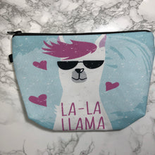 Blue - La La Llama - Llama Makeup Bag
