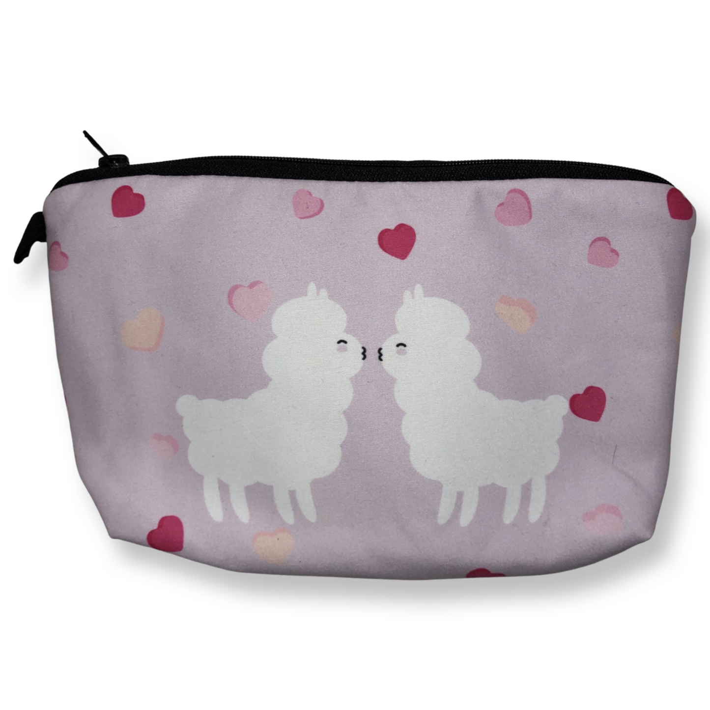 Pink - Kissing Llamas - Llama Makeup Bag