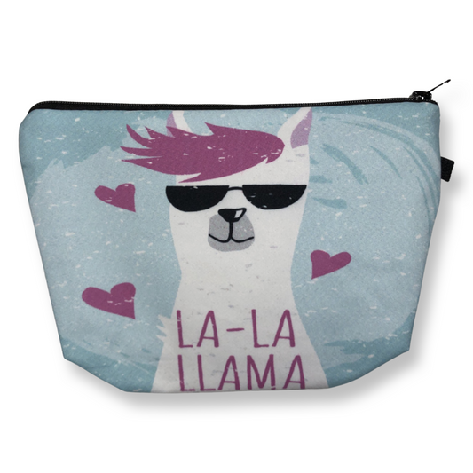 Blue - La La Llama - Llama Makeup Bag